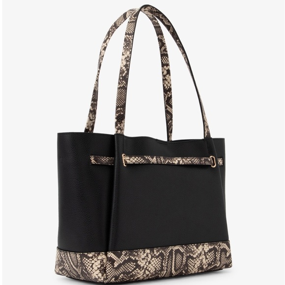 NWT Michael Kors Reed Large Belted Logo Tote Shoulder Bag Purse in Black - Picture 4 of 4